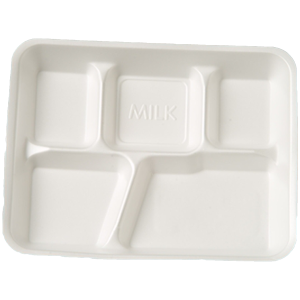 Foam Cafeteria Tray, 5 Compartment