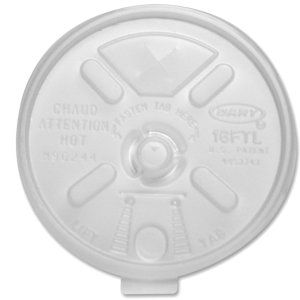 Dart Translucent Lift N' Lock Lid With Straw Slot, 16FTLS