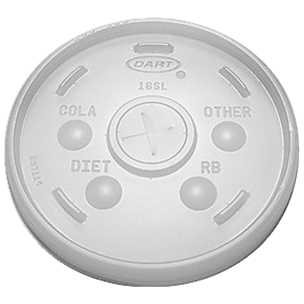Dart Translucent Lid With Straw Slot, 16SL
