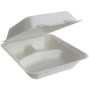 9x9 Fiber Hinged Lid 3 Compartment