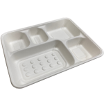 Deep Fiber Cafeteria Tray, 5 Compartment