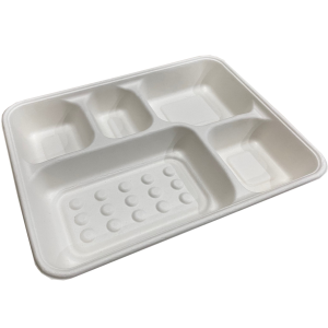 Deep Fiber Cafeteria Tray, 5 Compartment