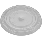 Flat Clear Lid with Straw Slot (98mm)