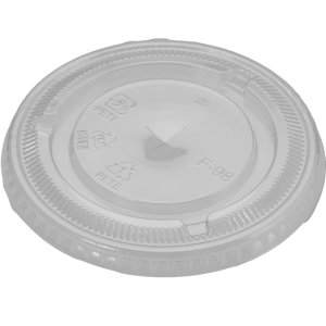Flat Clear Lid with Straw Slot (92mm)