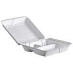 Foam Hinged Lid, Large, 3 Compartment