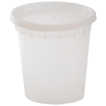 Plastic Soup Container With Lids, 24 oz