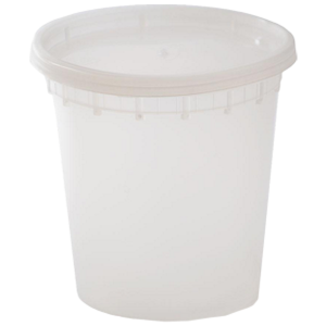 Plastic Soup Container With Lids, 24 oz