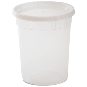 Plastic Soup Container With Lids, 32 oz
